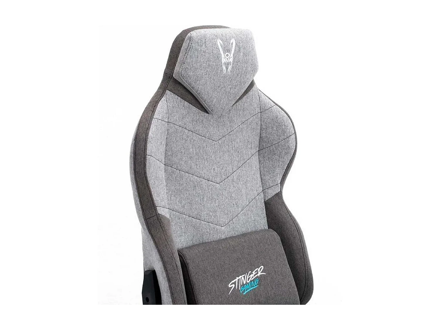 Silla gaming Stinger Station Titan Woxter inclinable cojín lumbar gris claro