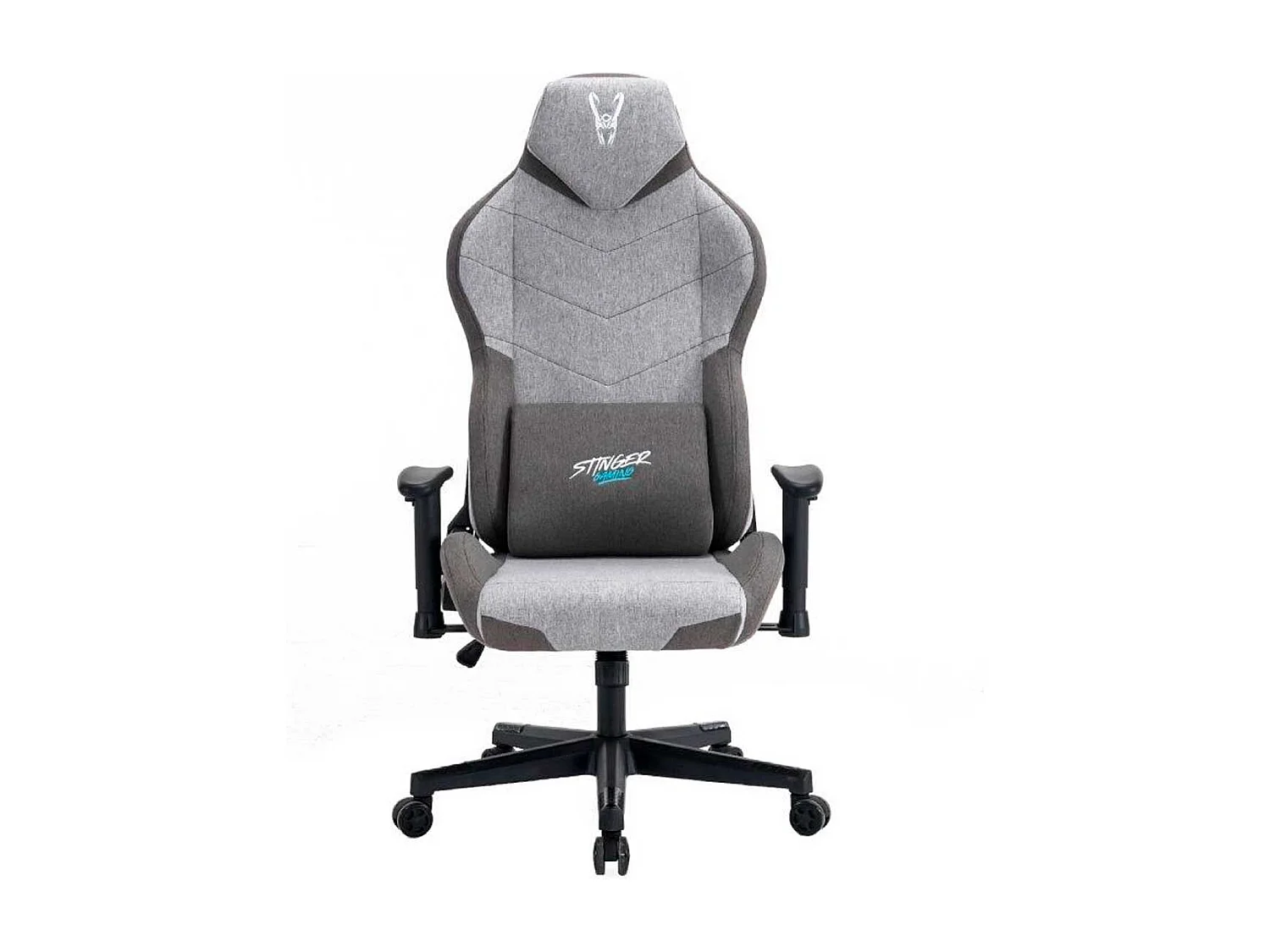 Silla gaming Stinger Station Titan Woxter inclinable cojín lumbar gris claro