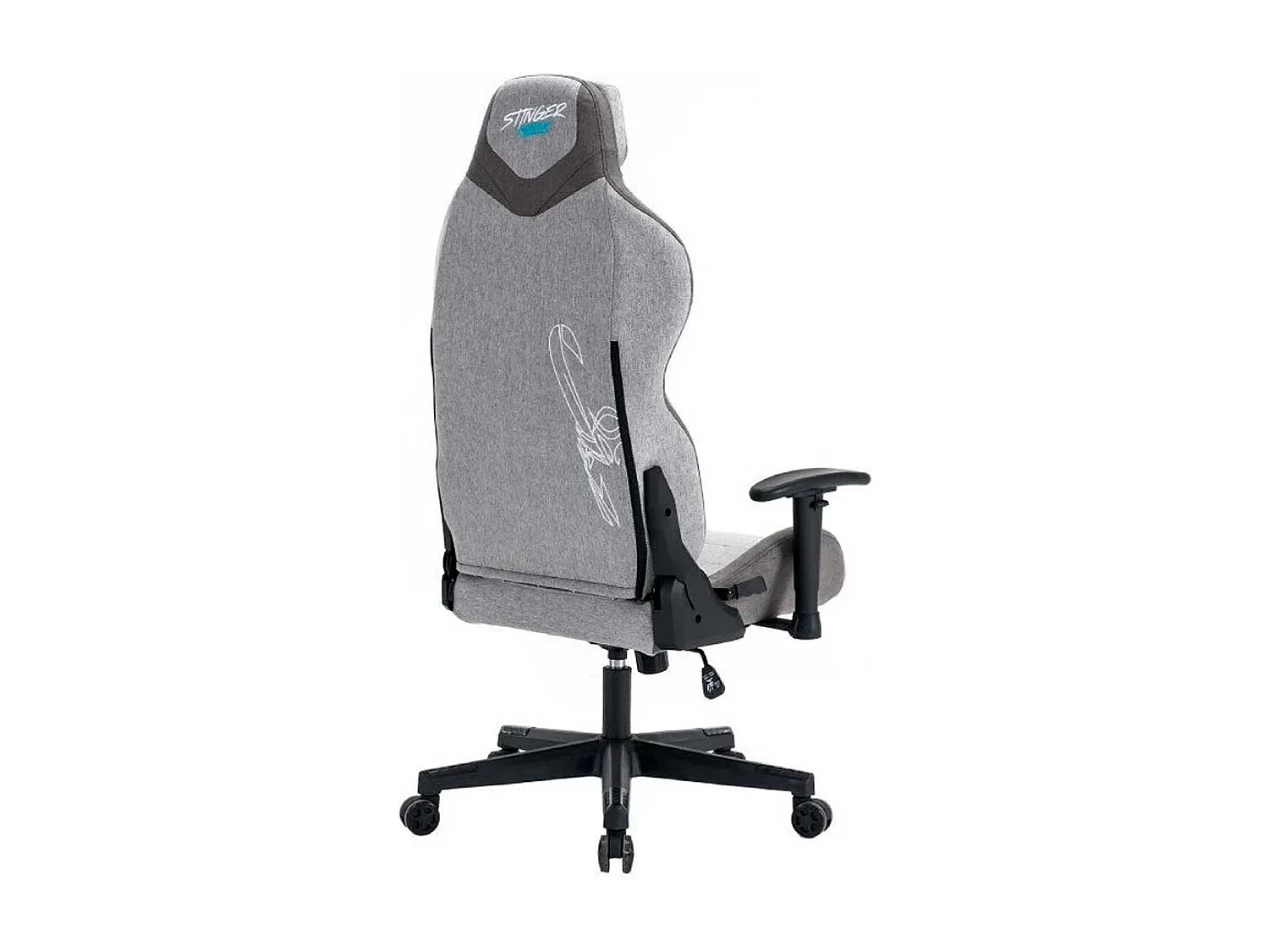 Silla gaming Stinger Station Titan Woxter inclinable cojín lumbar gris claro