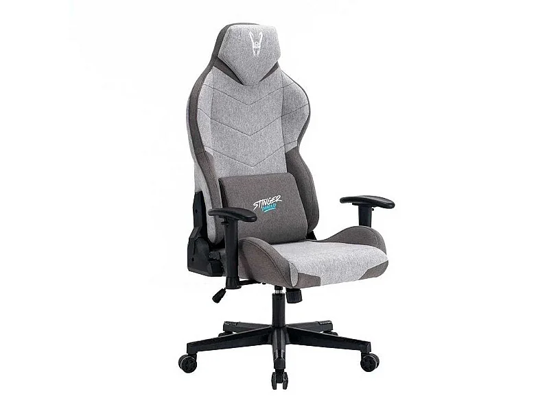 Silla gaming Stinger Station Titan Woxter inclinable cojín lumbar gris claro