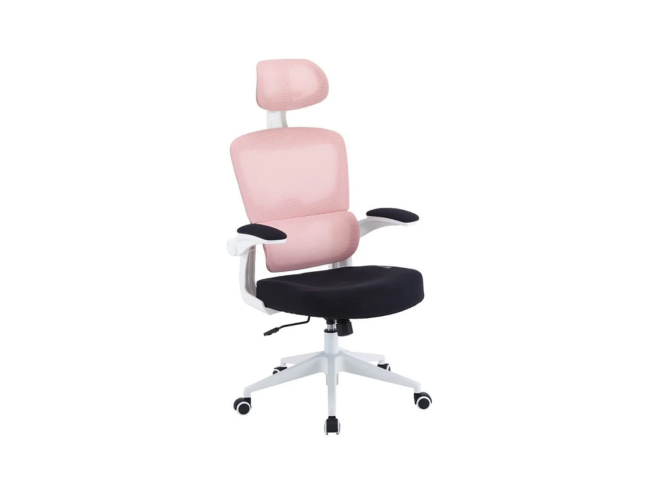 Silla gaming Ergo Waxter giratoria con ruedas abatible rosa