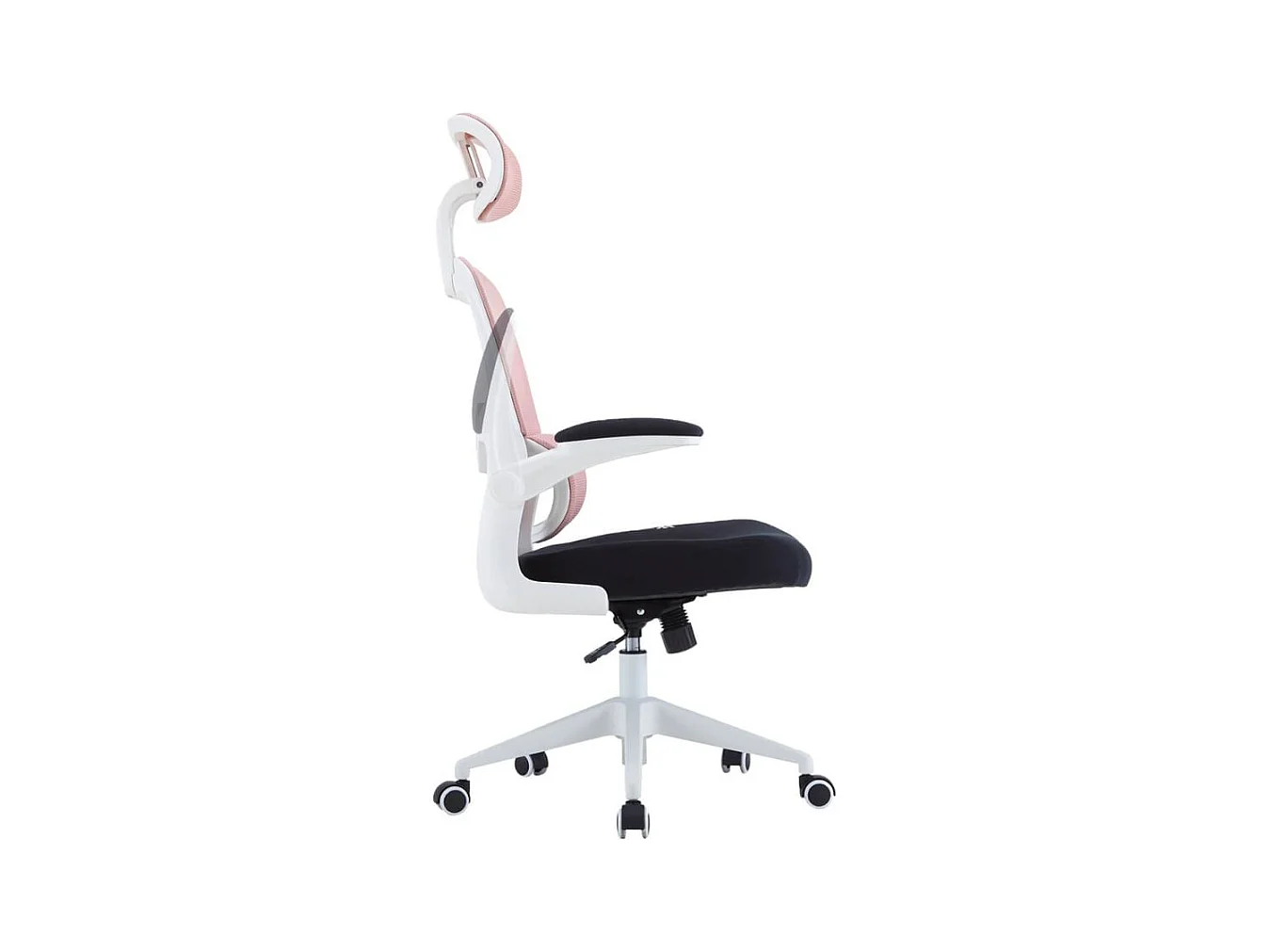 Silla gaming Ergo Waxter giratoria con ruedas abatible rosa