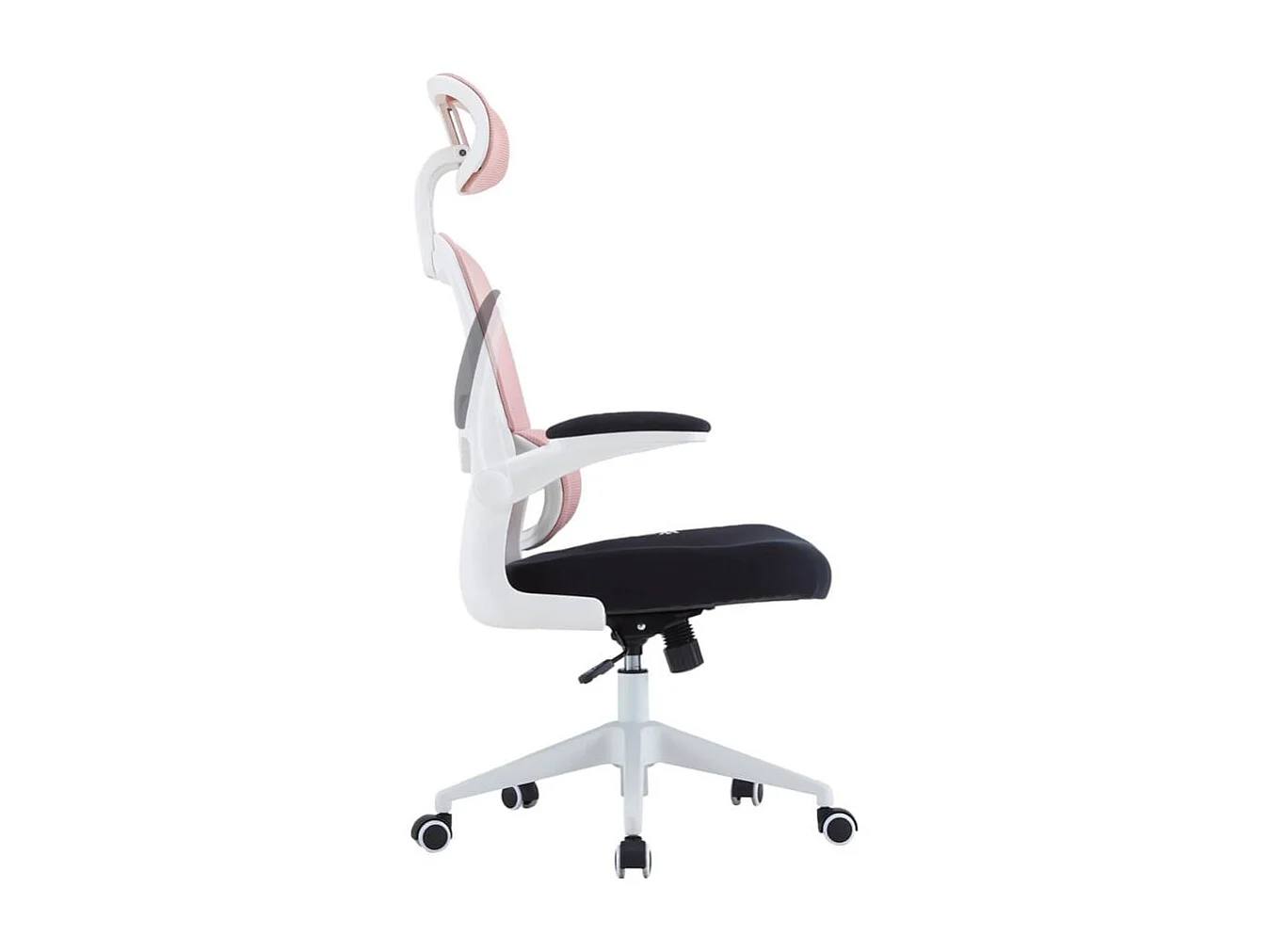 Silla gaming Ergo Waxter giratoria con ruedas abatible rosa
