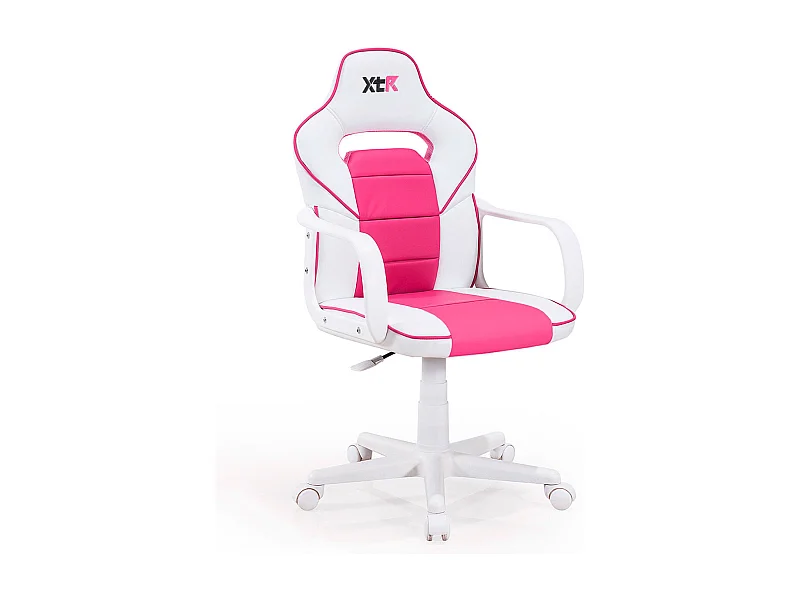 Chaise de jeu Vanellope blanche/rose style gaming