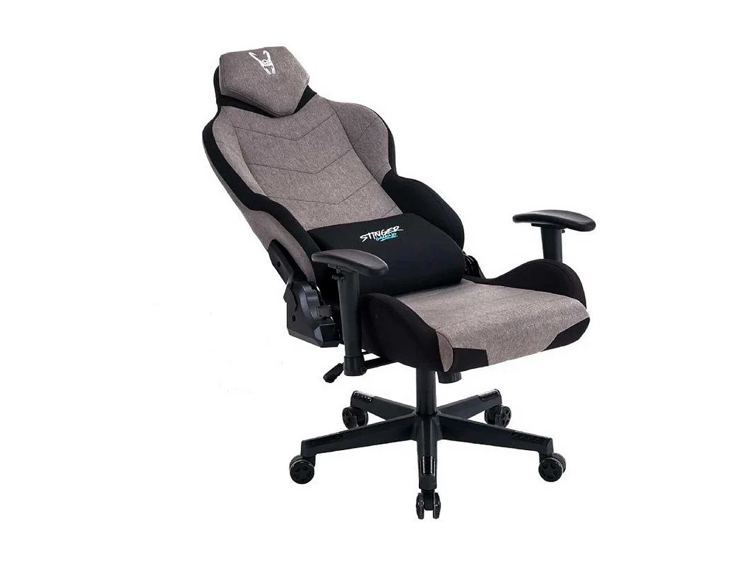 Silla gaming Stinger Station Titan Woxter inclinable cojín lumbar gris oscuro
