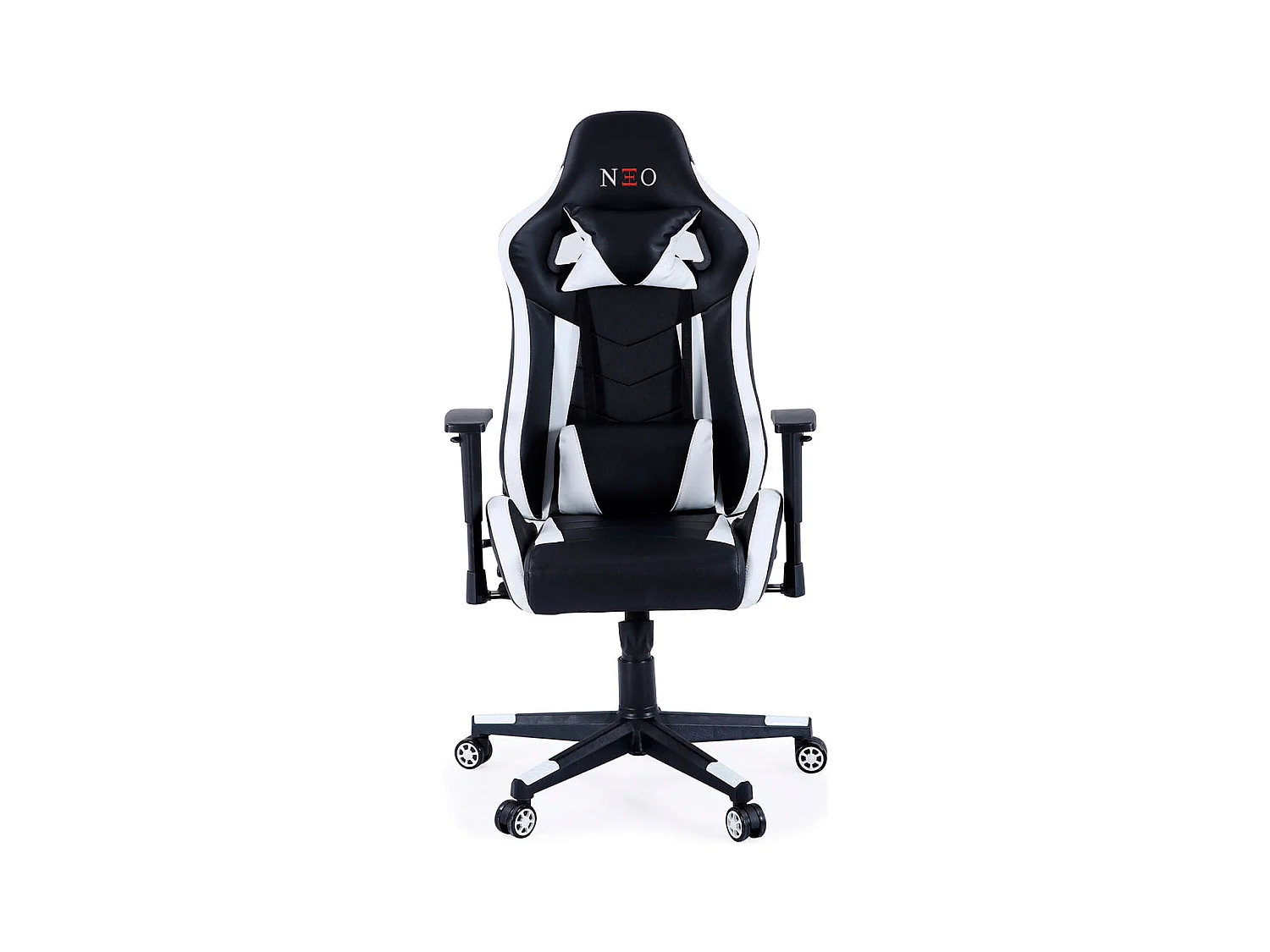 Silla gaming Neo Advance reclinable y altura regulable negro/blanco 124-134x70x70 cm Adec