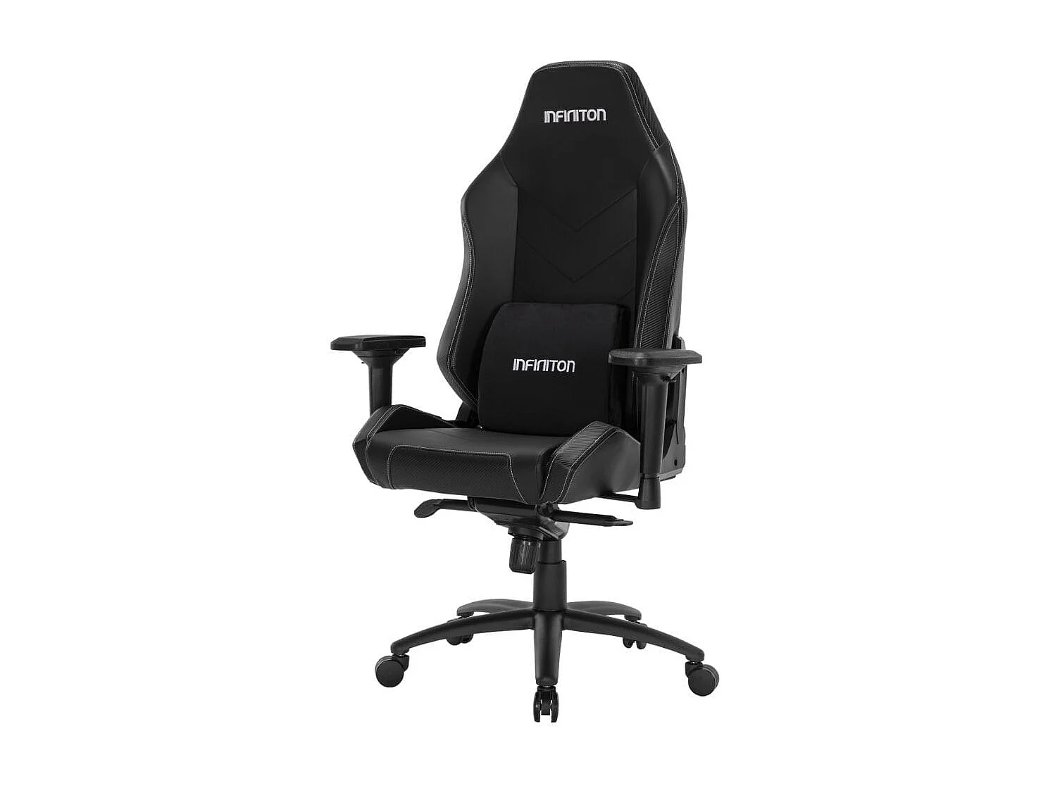 Silla gaming Infiniton GSEAT-MS reclinable 180º con cojín lumbar negro 131-141x75x48-58 cm