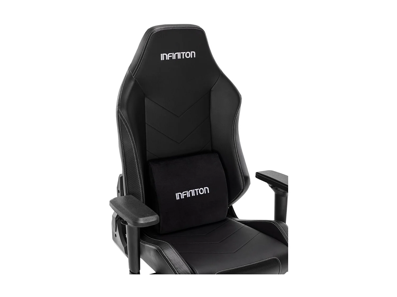 Silla gaming Infiniton GSEAT-MS reclinable 180º con cojín lumbar negro 131-141x75x48-58 cm
