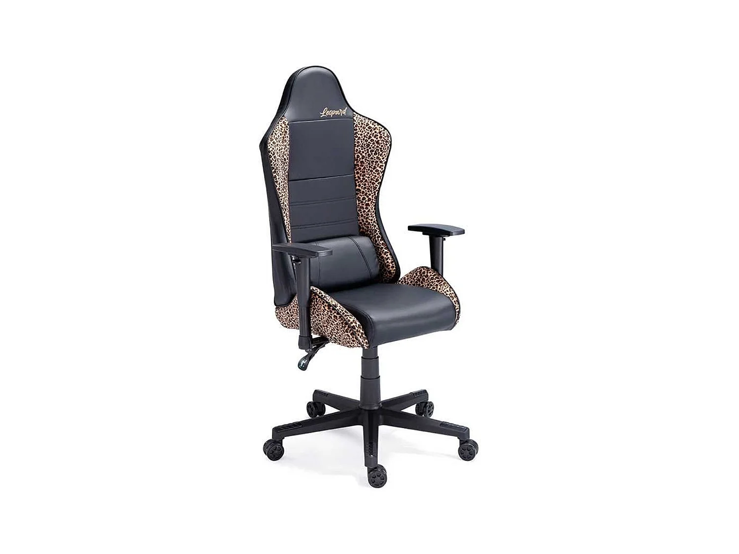 Silla Gaming Jordan altura ajustable/reclinable+cojín lumbar negro/leopardo 123-133x70x70 cm Adec
