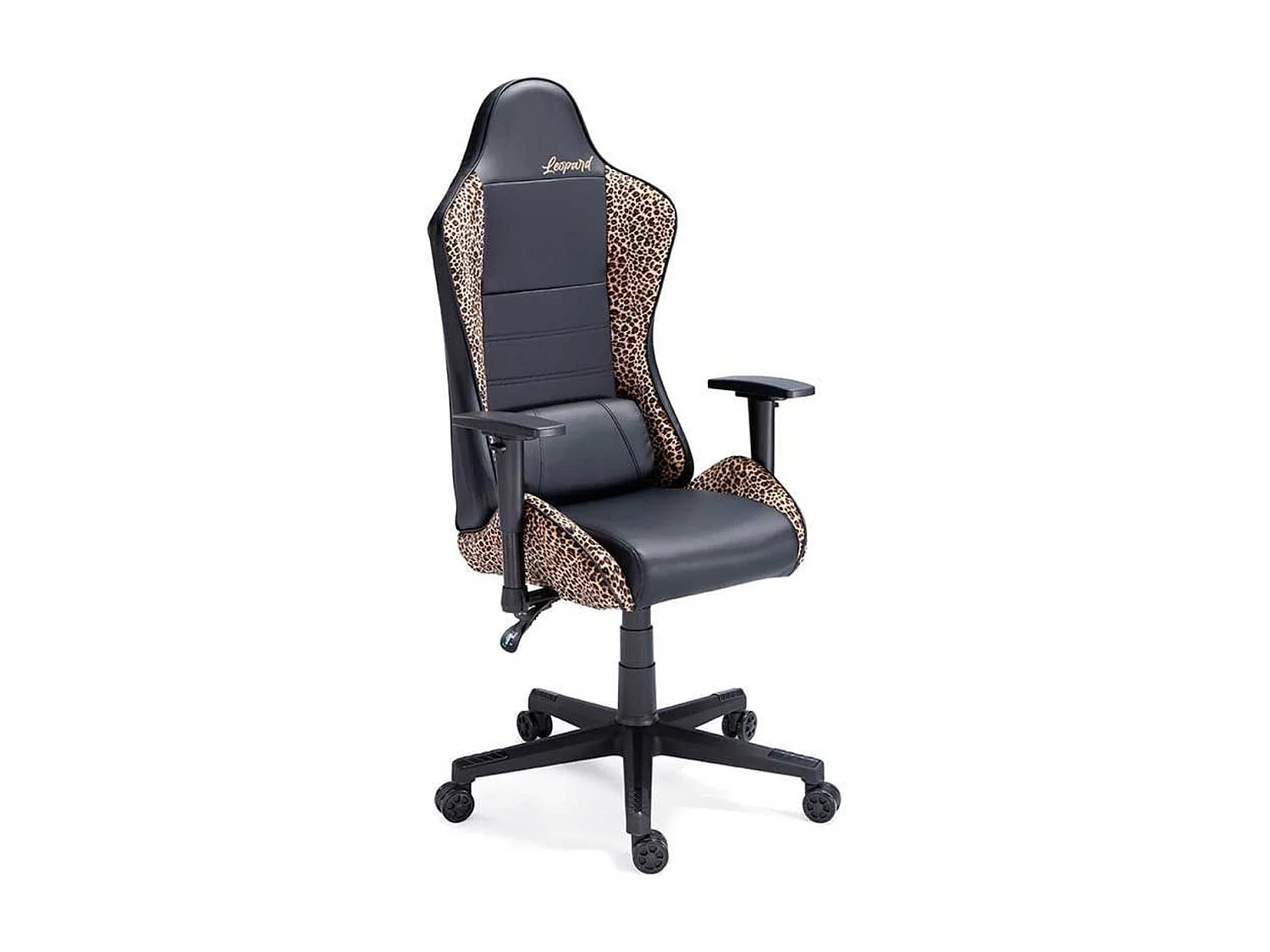 Silla Gaming Jordan altura ajustable/reclinable+cojín lumbar negro/leopardo 123-133x70x70 cm Adec