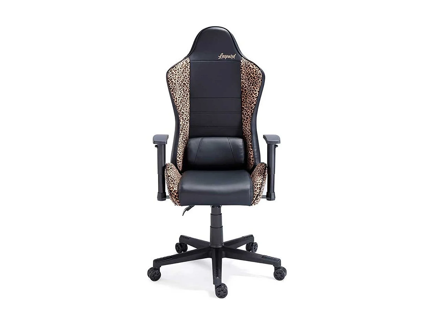 Silla Gaming Jordan altura ajustable/reclinable+cojín lumbar negro/leopardo 123-133x70x70 cm Adec
