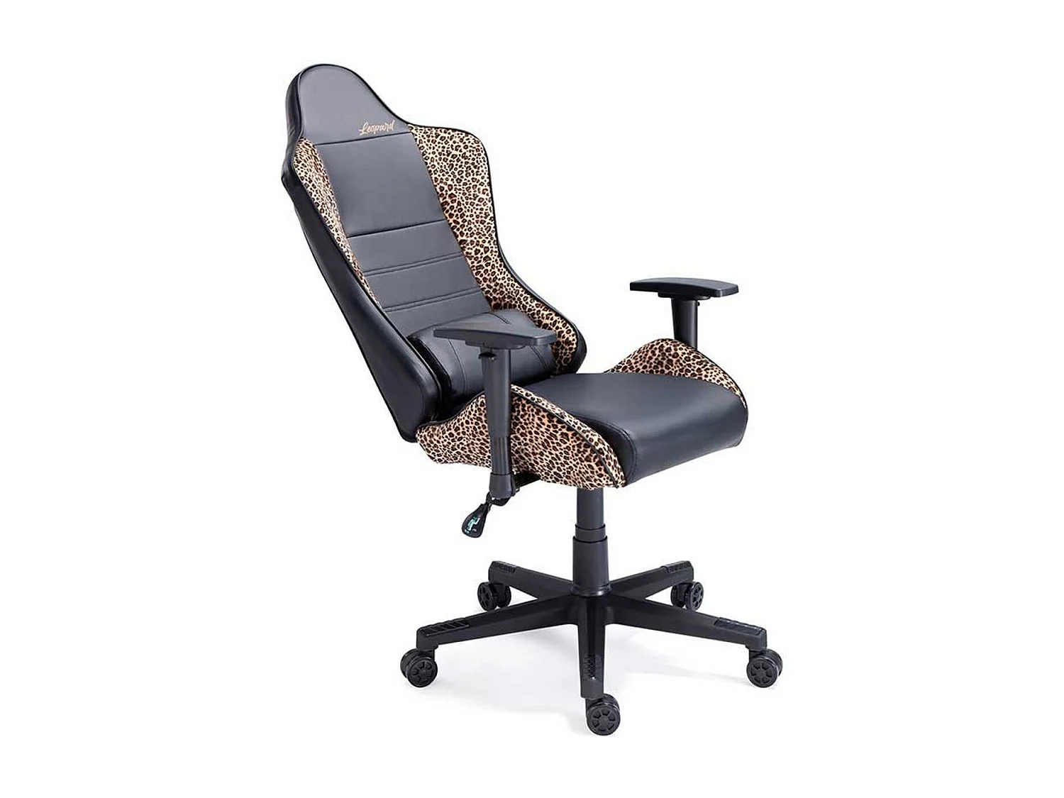 Silla Gaming Jordan altura ajustable/reclinable+cojín lumbar negro/leopardo 123-133x70x70 cm Adec