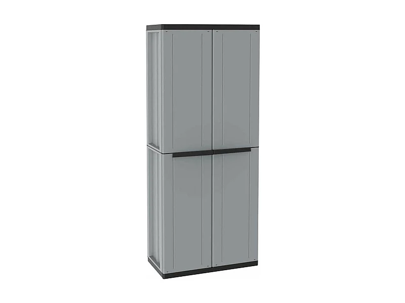 Armario escobero JLine 368 2 puertas abatibles gris 163,5x68x37,5 cm