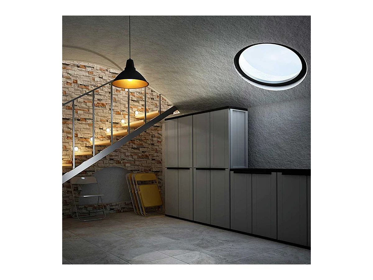 Armario escobero JLine 368 2 puertas abatibles gris 163,5x68x37,5 cm