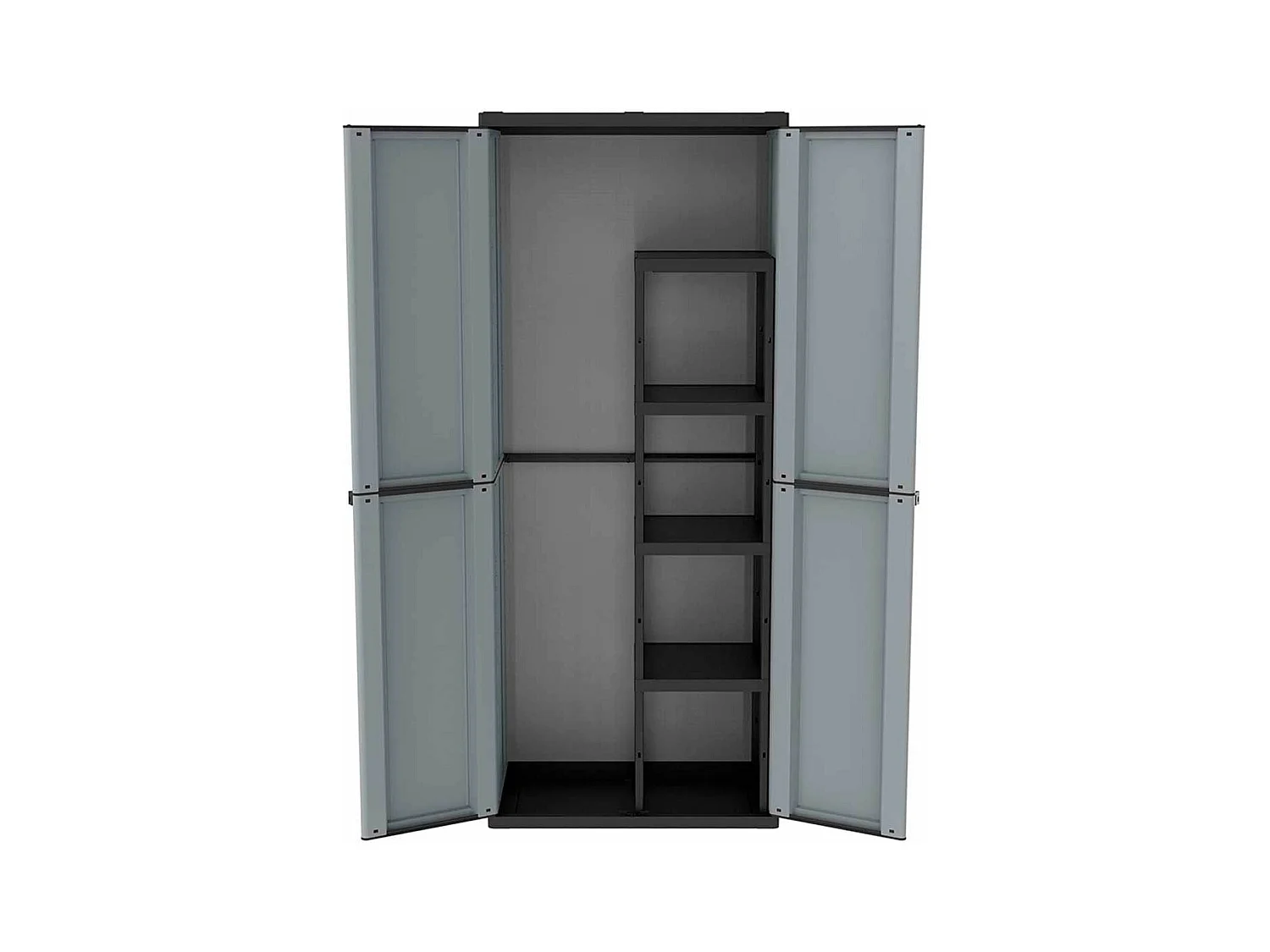 Armario escobero JLine 368 2 puertas abatibles gris 163,5x68x37,5 cm