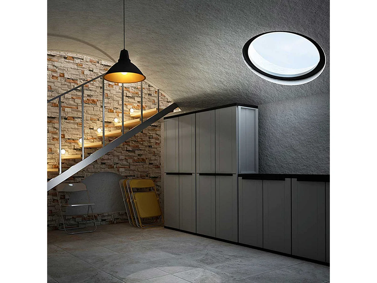 Armario escobero JLine 368 2 puertas abatibles gris 163,5x68x37,5 cm