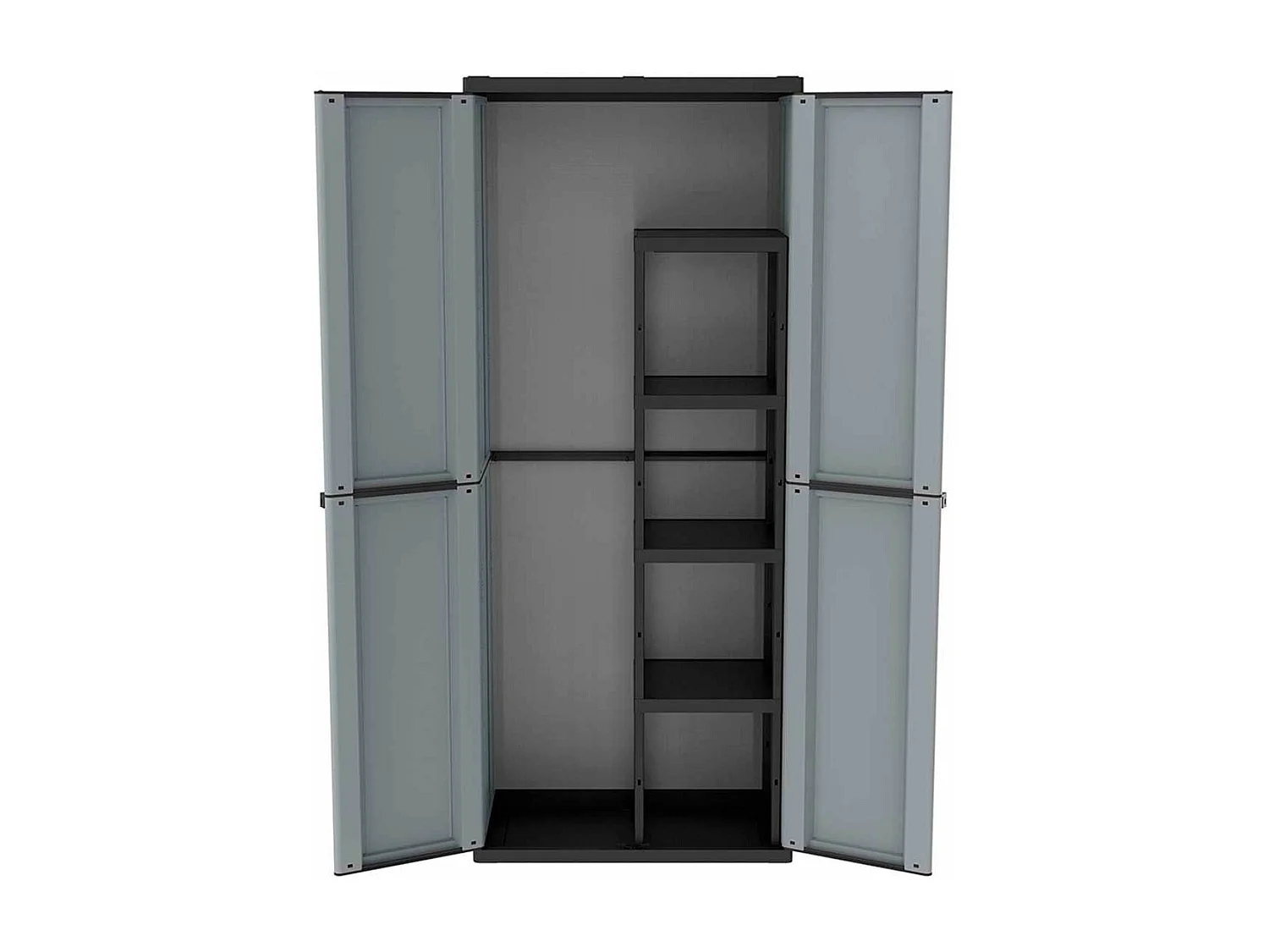 Armario escobero JLine 368 2 puertas abatibles gris 163,5x68x37,5 cm