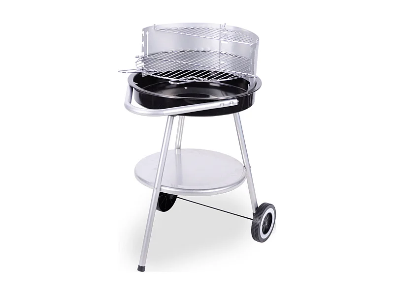 Barbacoa de pie abierta inox/negro Ø47 cm