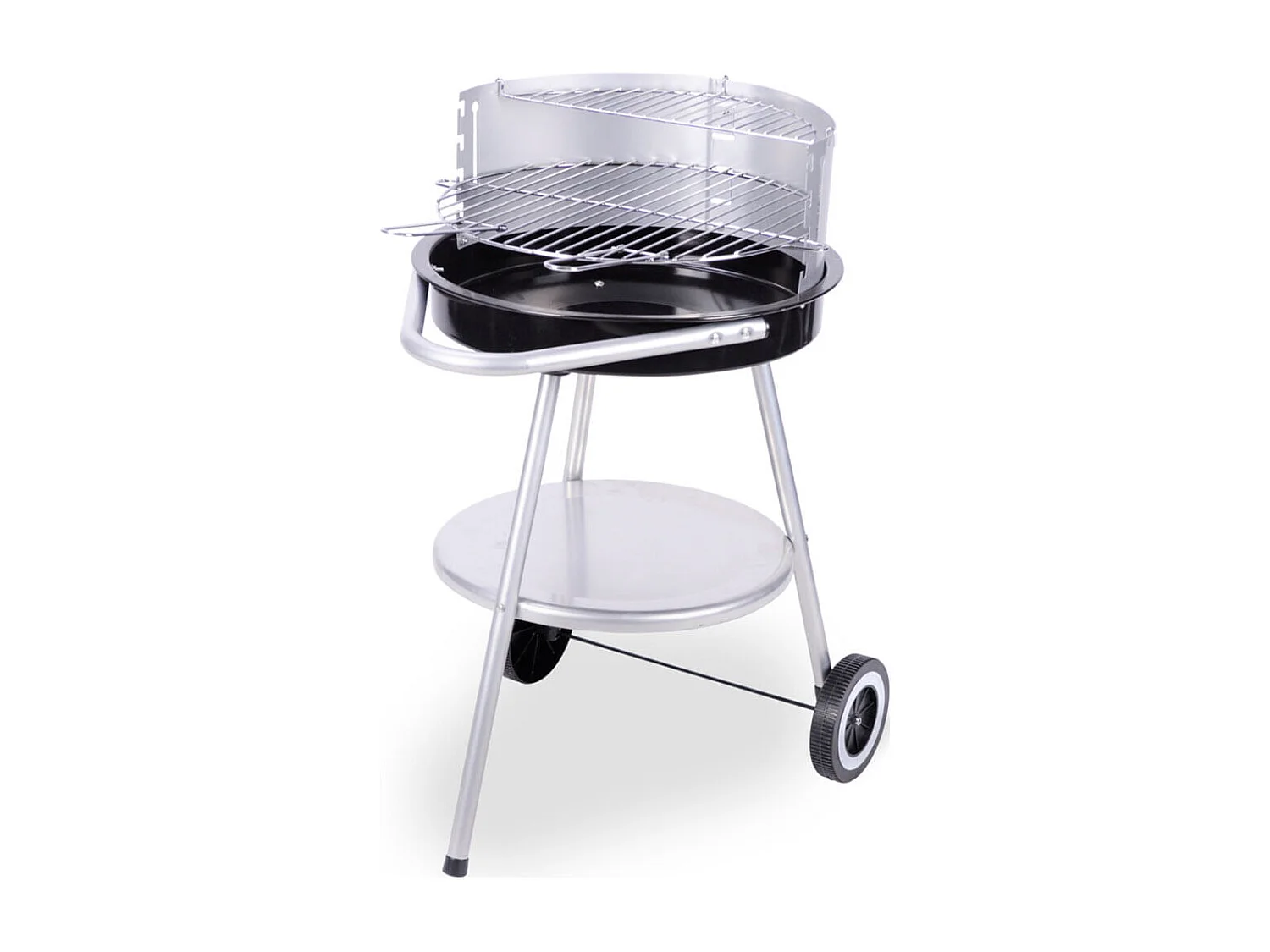 Barbacoa de pie abierta inox/negro Ø47 cm