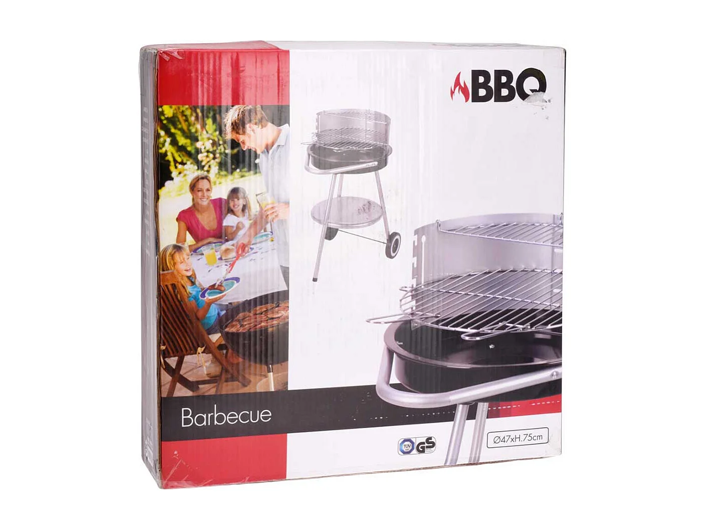 Barbacoa de pie abierta inox/negro Ø47 cm