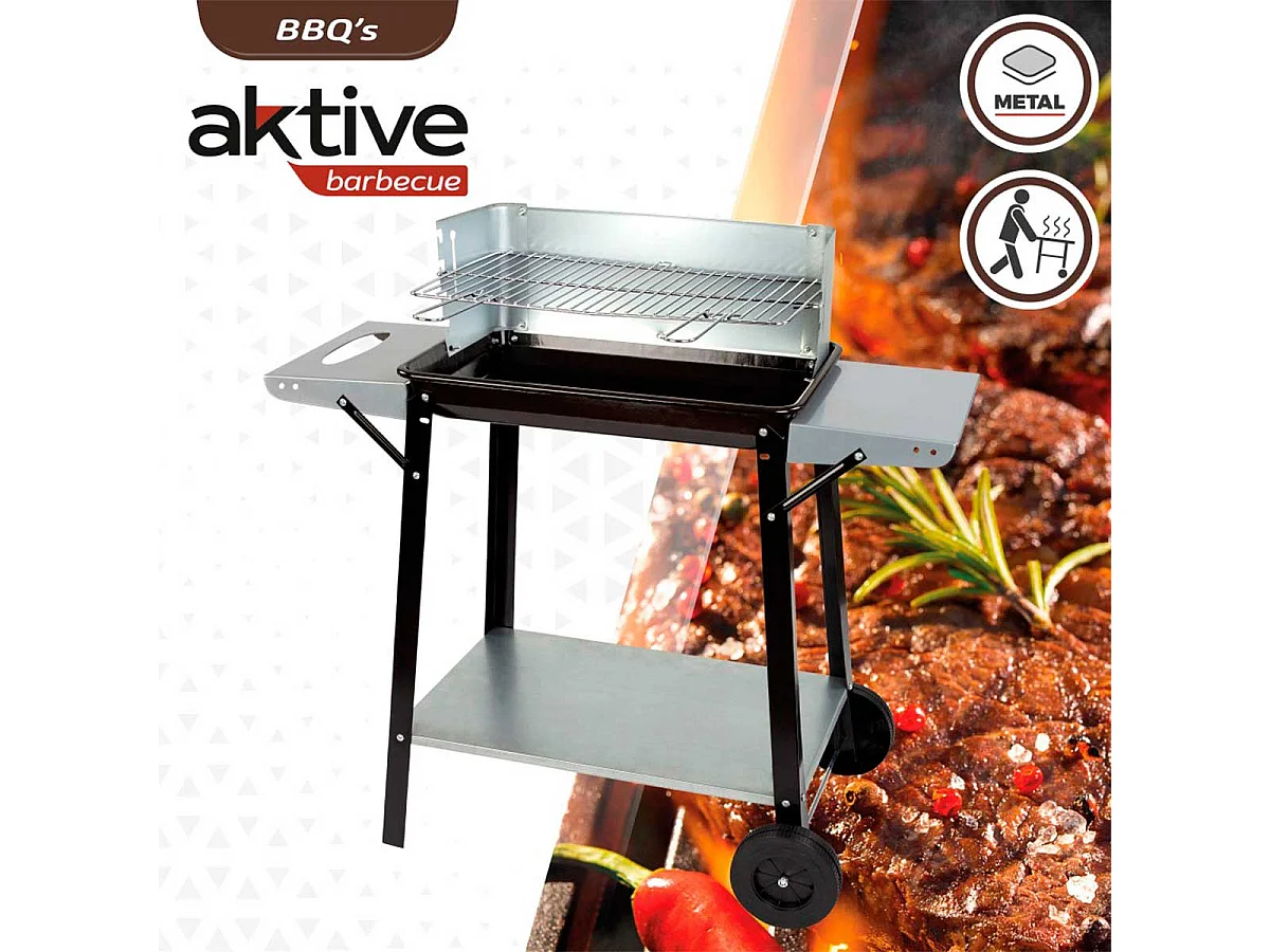 Barbacoa de carbón Aktive Barbecue 1 parrilla 4 alturas inox