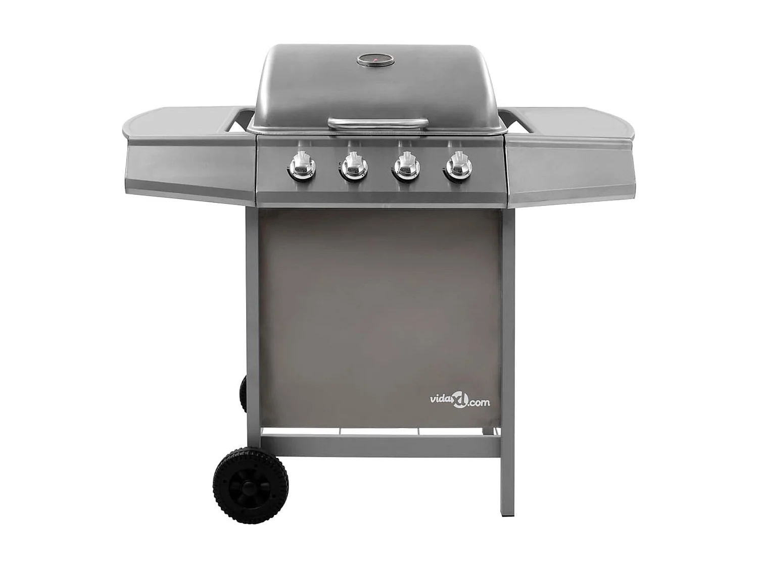Barbacoa de gas VidaXL 8000W 4 fogones con tapa protectora plata