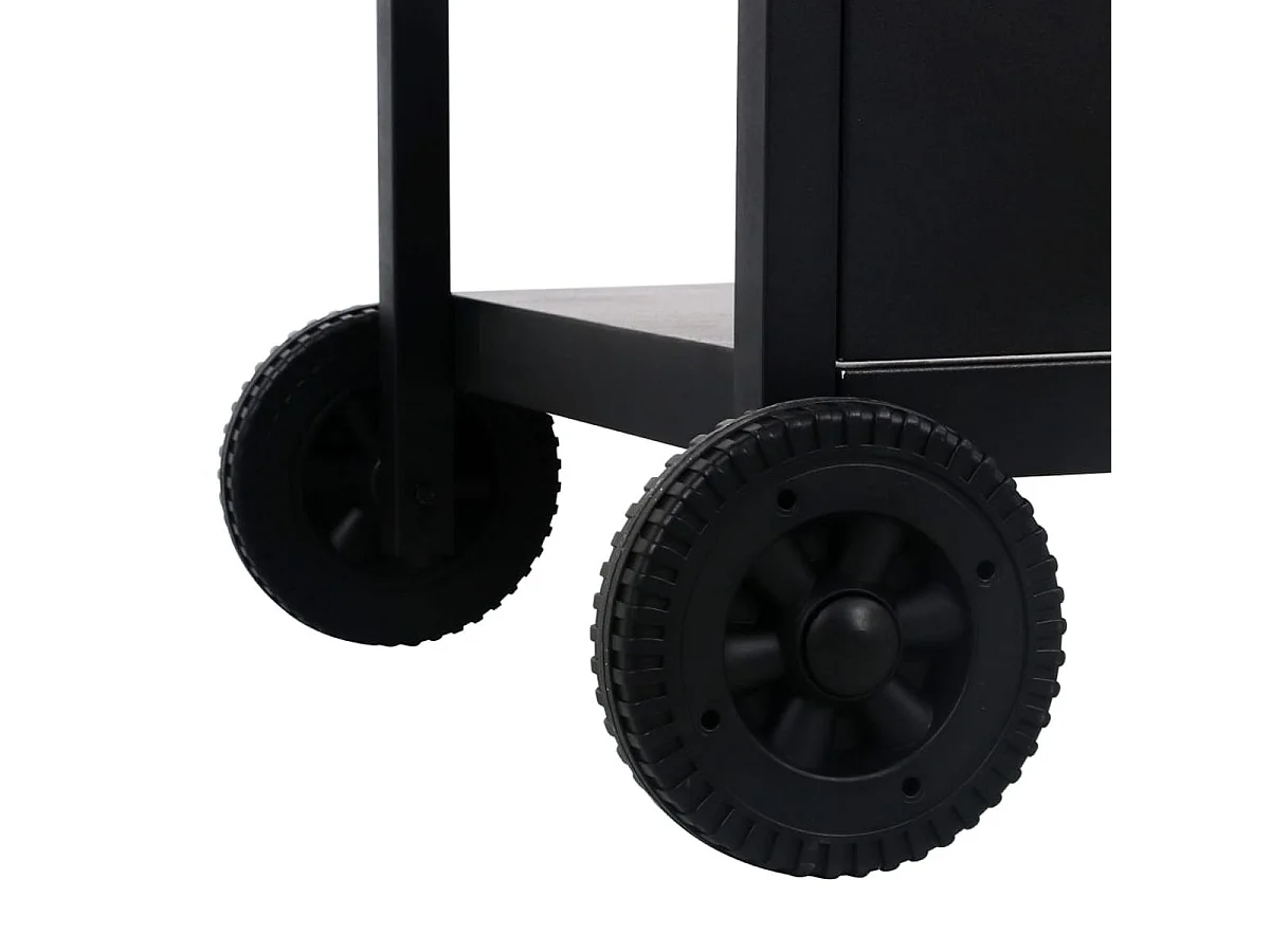 Barbacoa de gas VidaXL 5500W 2 fogones con tapa y 3 estantes negro