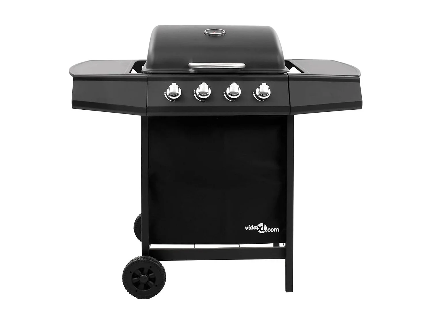Barbacoa de gas VidaXL 8000W 4 fogones con tapa protectora negro