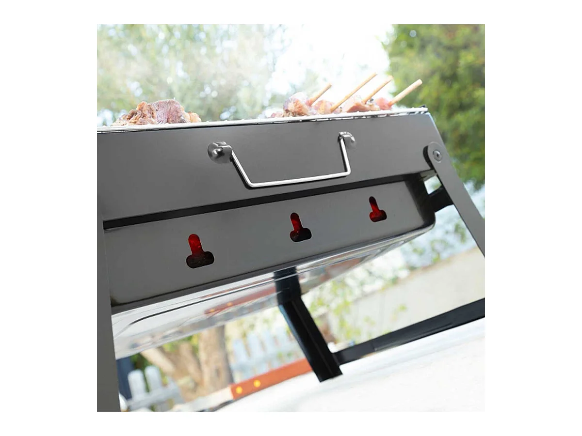 Barbacoa de carbón BearBQ Innovagoods plegable y portátil 20x41x28 cm