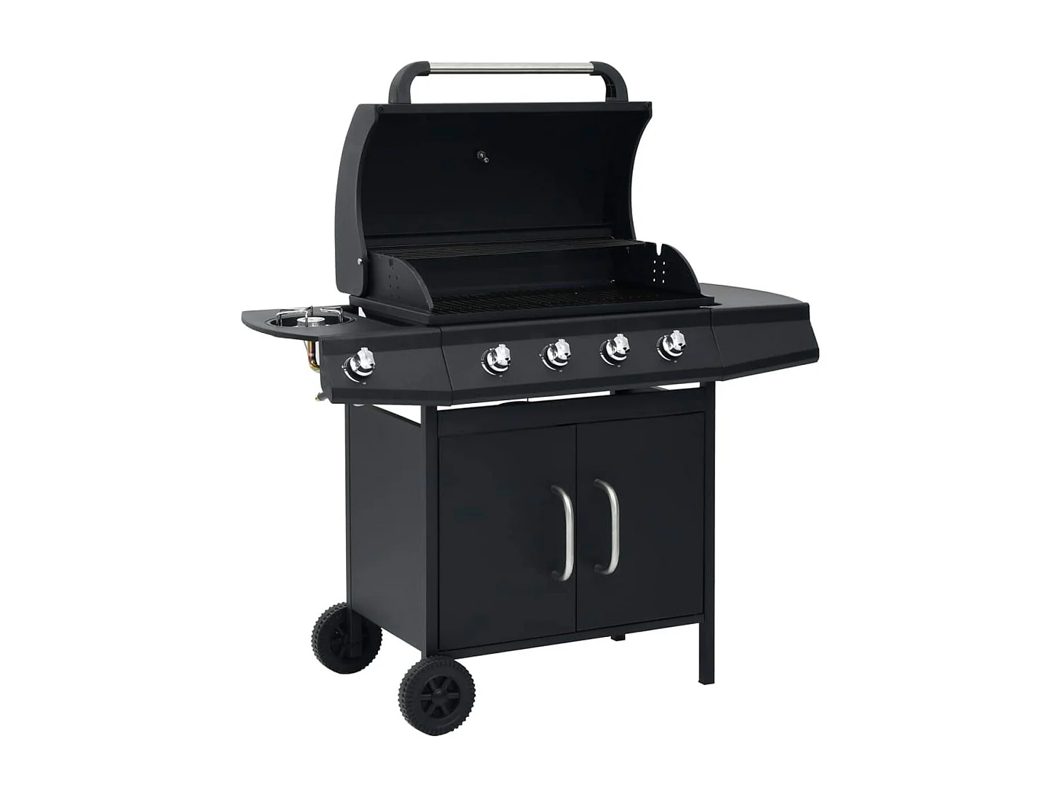 Barbacoa de gas con grill VidaXL 13900W 4+1 fogones con tapa protectora negro