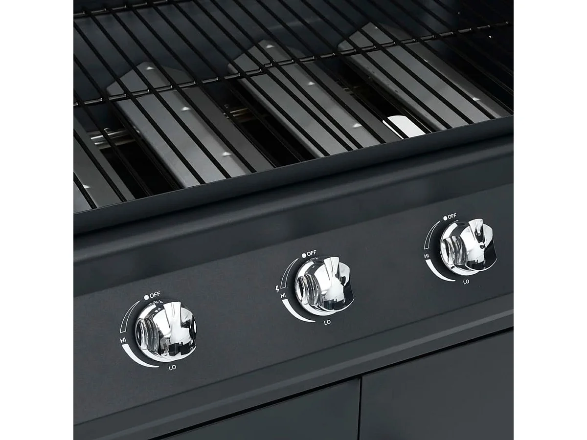 Barbacoa de gas con grill VidaXL 13900W 4+1 fogones con tapa protectora negro