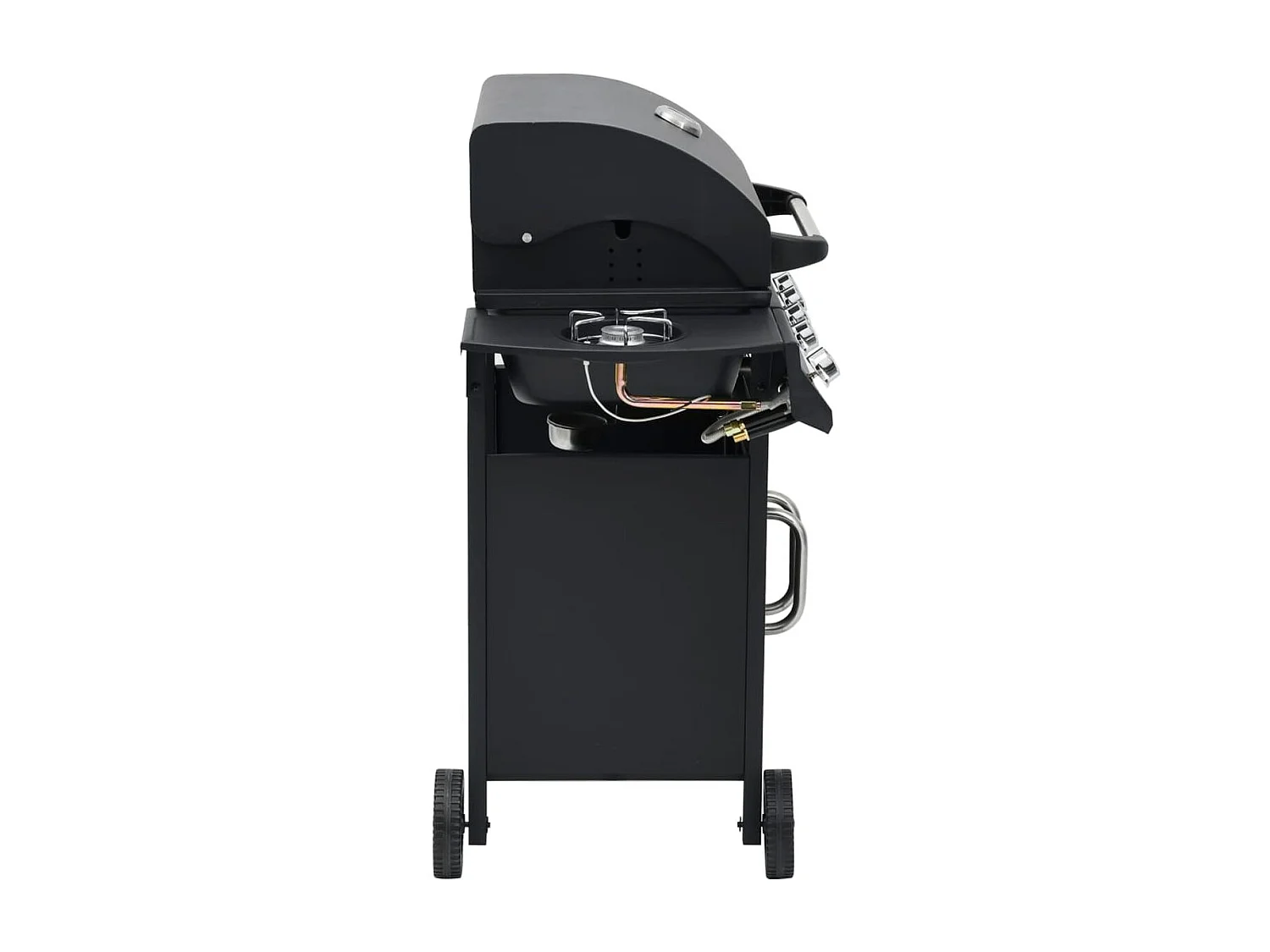 Barbacoa de gas con grill VidaXL 13900W 4+1 fogones con tapa protectora negro