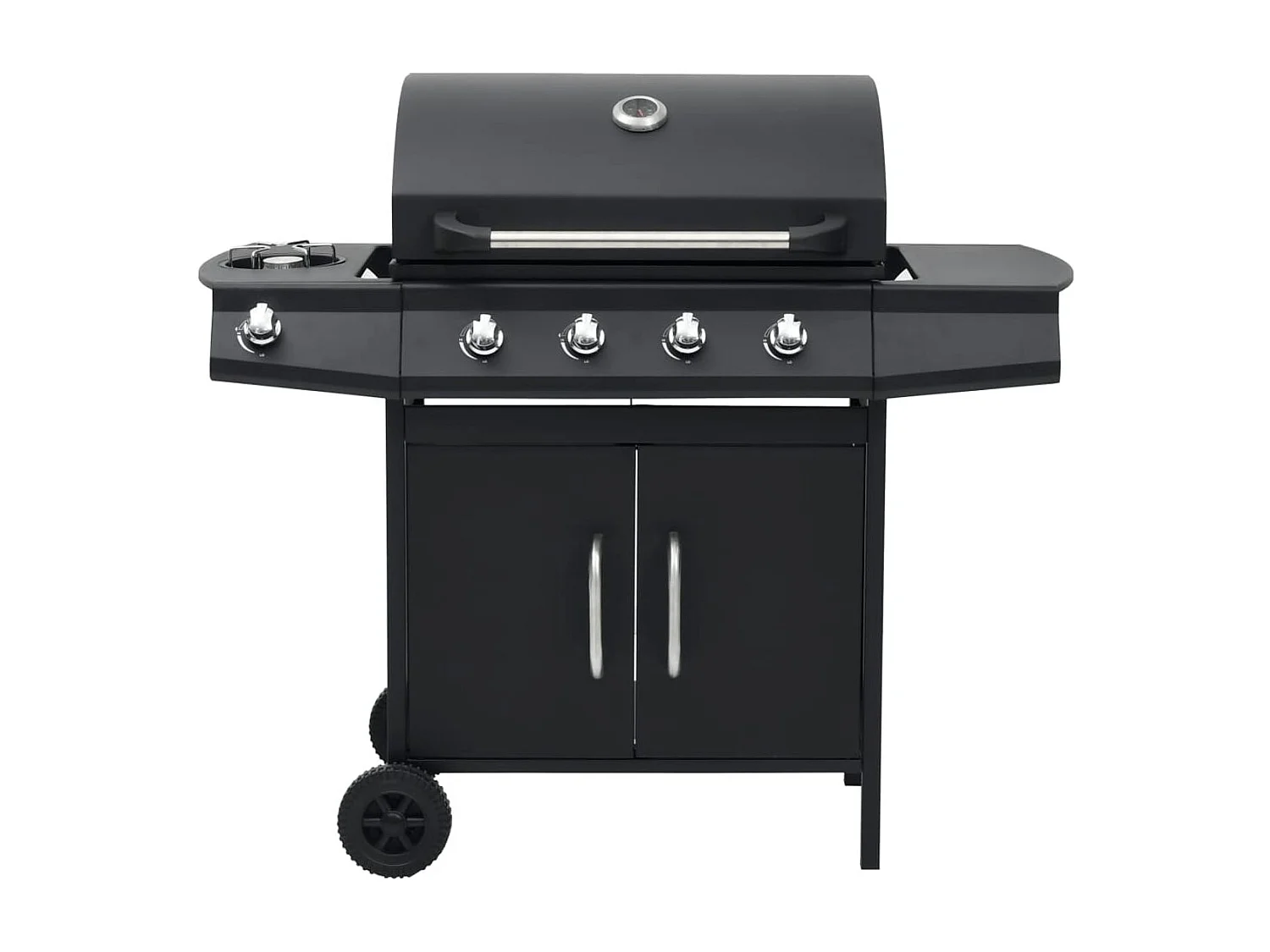 Barbacoa de gas con grill VidaXL 13900W 4+1 fogones con tapa protectora negro