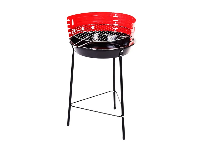 Barbacoa de pie abierta rojo/negro Ø33 cm