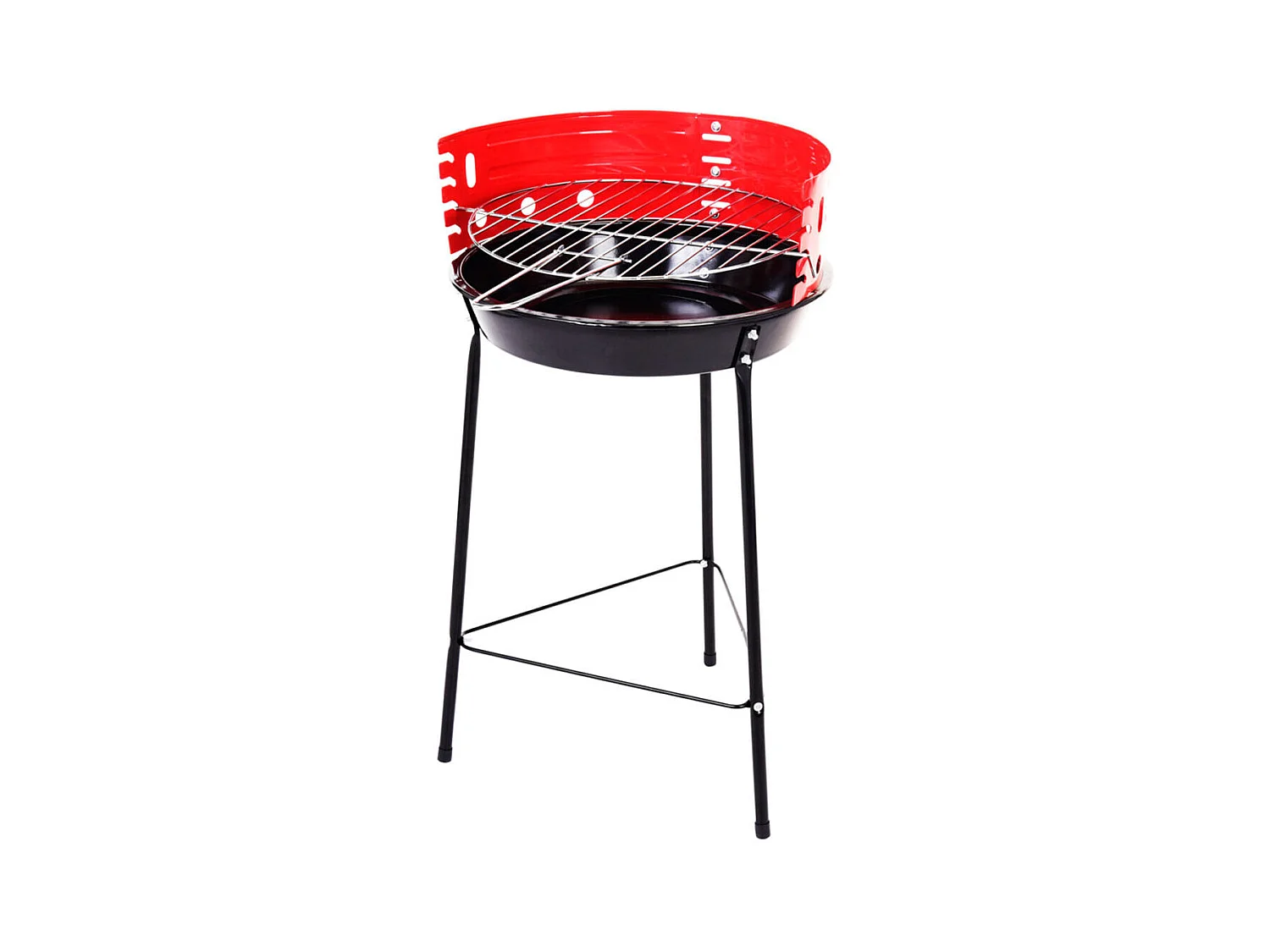 Barbacoa de pie abierta rojo/negro Ø33 cm