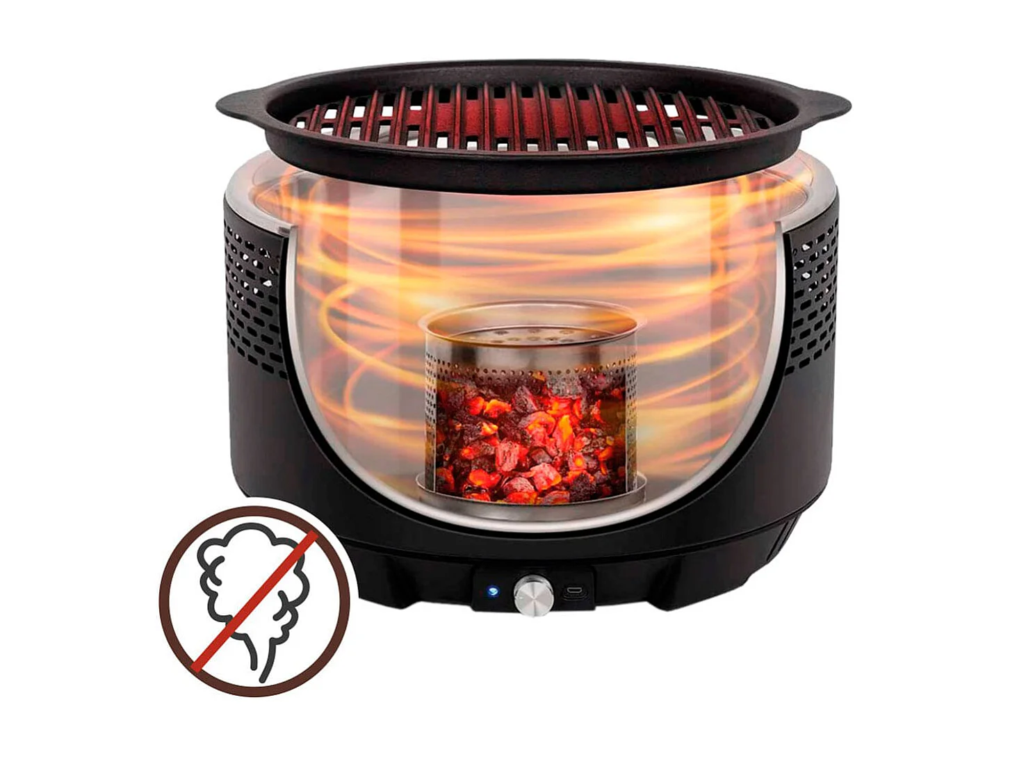 Barbacoa eléctrica de sobremesa Aktive Barbecue 2 en 1 con accesorios negro Ø31 cm