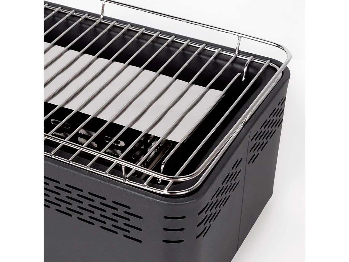 Barbacoa portátil sin humos Aktive Barbecue forma rectangular negro