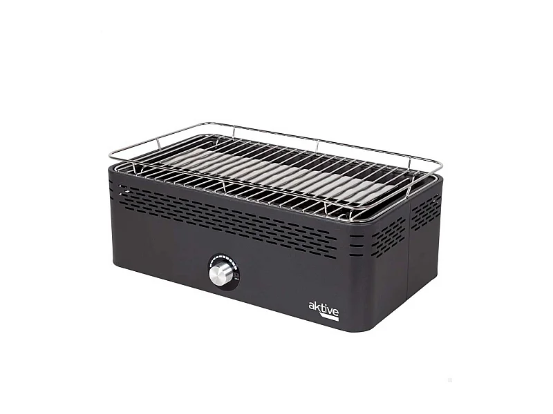Barbacoa portátil sin humos Aktive Barbecue forma rectangular negro