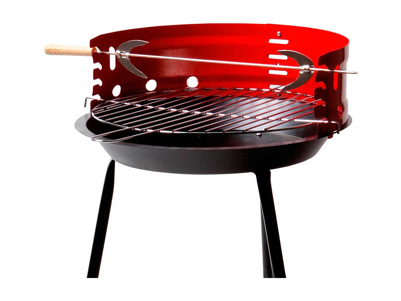 Barbacoa de carbón Aktive Barbecue 1 parrilla+2 agujas 4 alturas rojo/negro