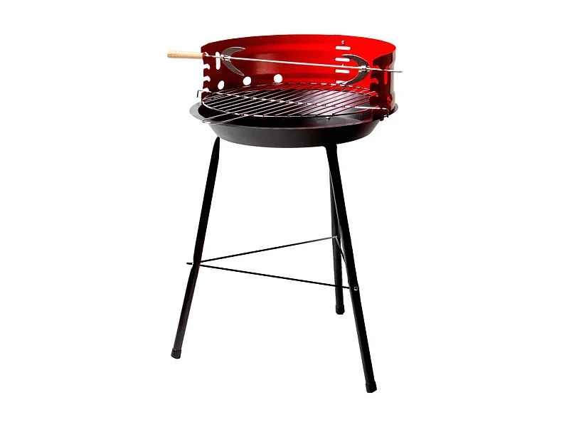 Barbacoa de carbón Aktive Barbecue 1 parrilla+2 agujas 4 alturas rojo/negro