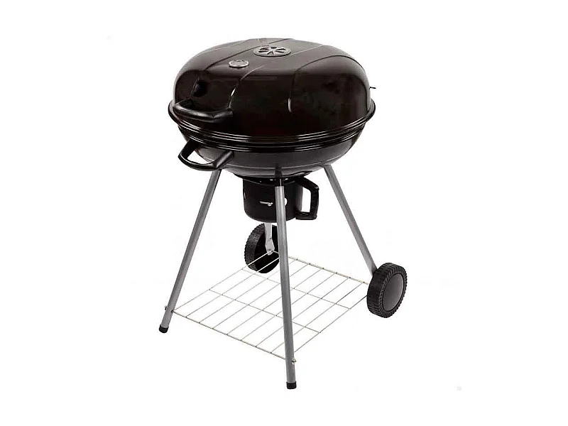Barbacoa de carbón Aktive con tapa+ruedas negro Ø57x86 cm