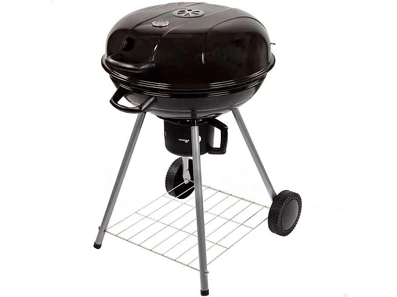 Barbacoa de carbón Aktive con tapa+ruedas negro Ø57x86 cm