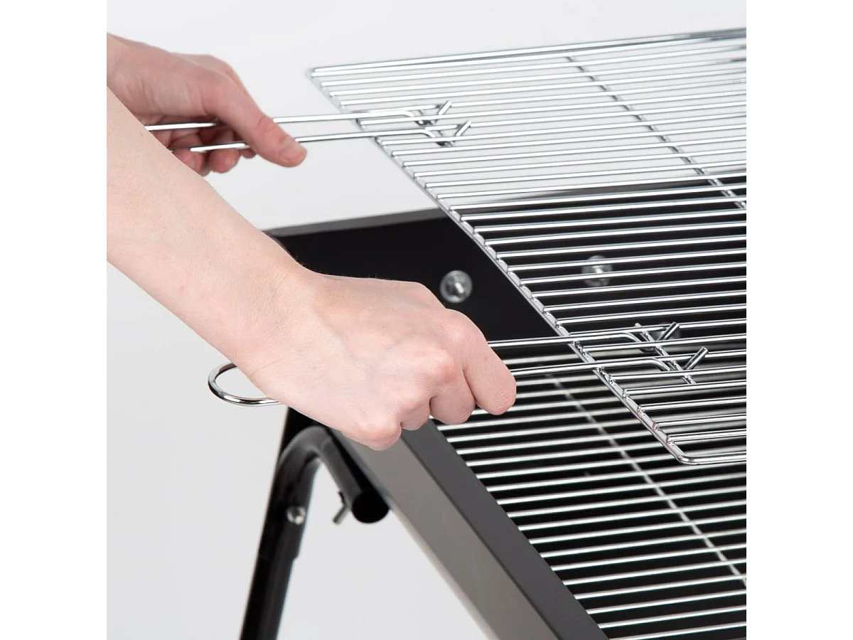 Barbacoa de carbón Aktive con asas negro 71x63x33 cm