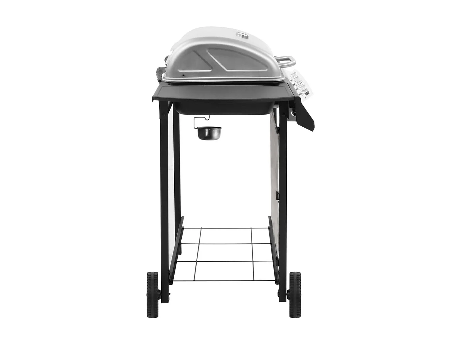 Barbacoa de gas VidaXL 8000W 4 fogones con tapa protectora negro/plata