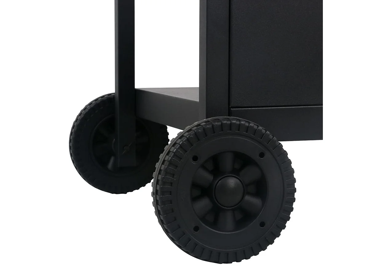 Barbacoa de gas VidaXL 5500W 2 fogones con tapa y 3 estantes negro/plata