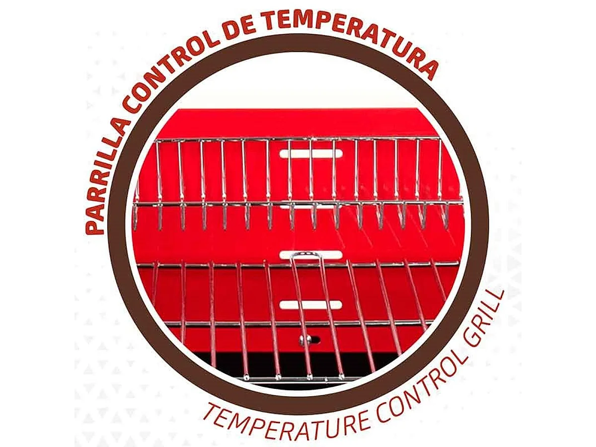 Barbacoa de carbón Aktive parrilla con 4 alturas rojo 85x66x44 cm