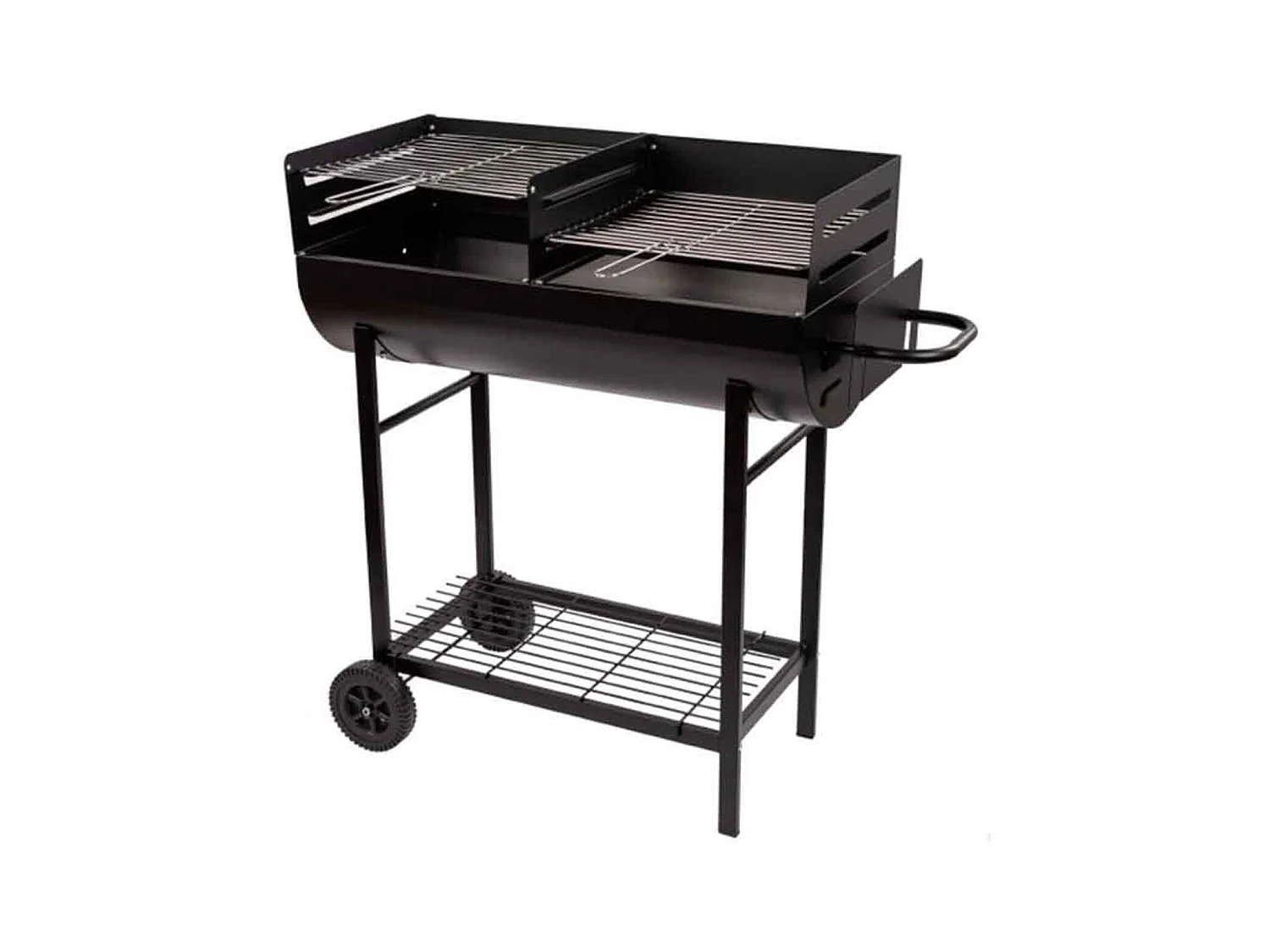 Barbacoa de carbón Aktive doble parrilla regulable negro 96x98x42 cm