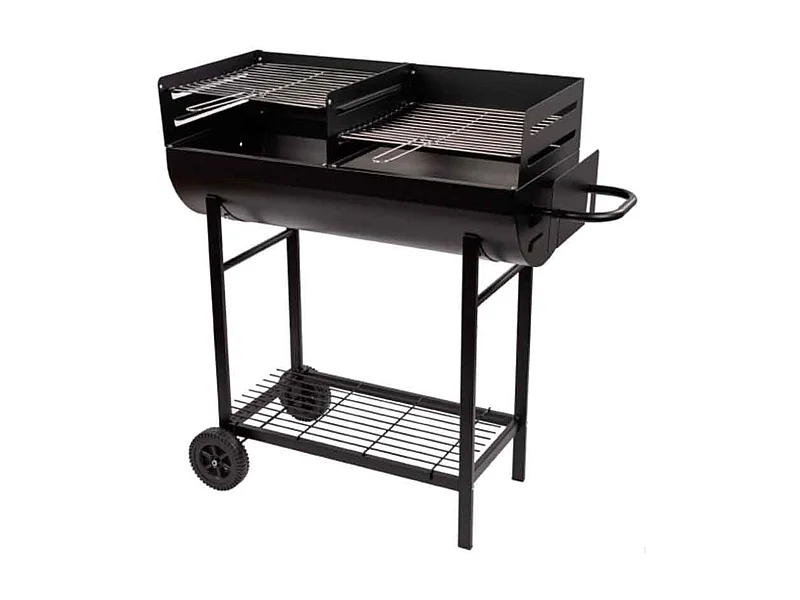 Barbacoa de carbón Aktive doble parrilla regulable negro 96x98x42 cm