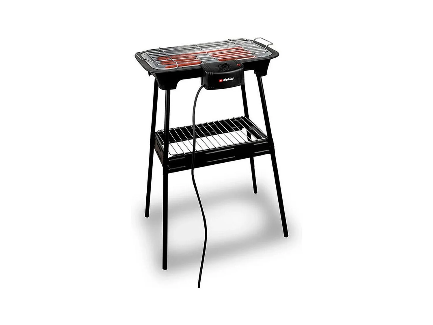 Barbacoa eléctrica Alpina 2 en 1 2000W negro 60x43x35 cm