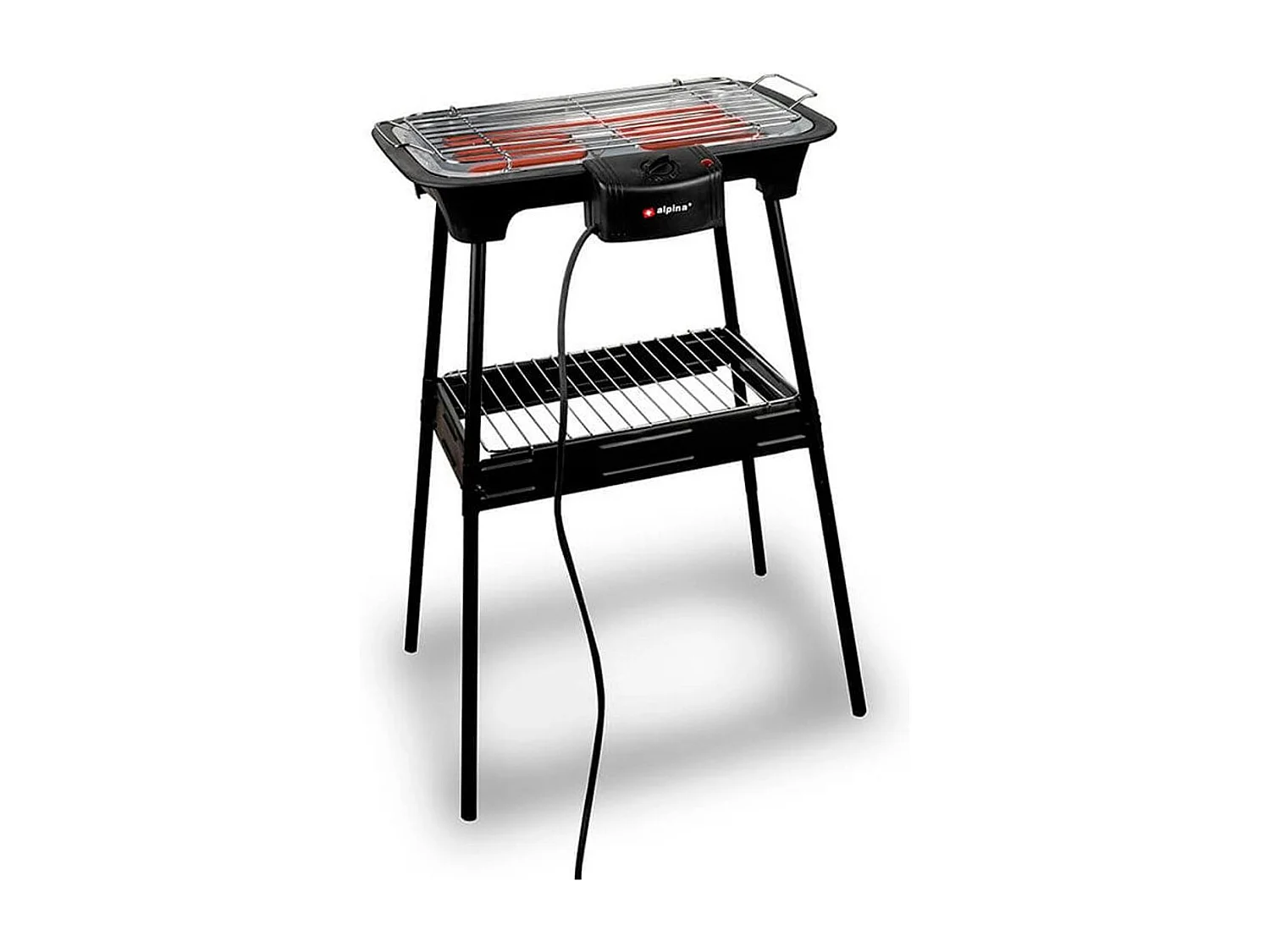 Barbacoa eléctrica Alpina 2 en 1 2000W negro 60x43x35 cm